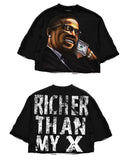 2025 Cool Boy New English Before And After Printing ëÃÞ Five-Sleeved T-Shirt Round Collar Top HZ1208