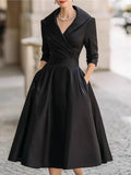 Women's Spring And Autumn Temperament Collar Waist Dress Thin Elegant Ladies Dress HZ1208