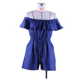 2025 Straight Hair Women's Summer Dress New One-Word Flying Flying Sleeve With Lotus Leaf Side Pocket Jumpsuit HZ1208