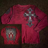 0511 Men's Day Retro Angel Round-Neck Long-Sleeved T-Shirt T-Shirt On The Head Of The Coat With Long-Sleeved Pure Cotton HZ1208