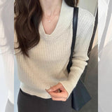Soft Glutinous Casual Round-Neck Love Buckle Sweater Coat Women's New Loose College Style Knitted Sweater Tops In Autumn HZ1208