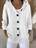 2025 Sheintemu Spring/Autumn Hooded Long-Sleeved Button Sweater Cardigan HZ1208