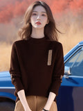 Half-High Red Sweater Women's Autumn And Winter Thick Knitted Shirt Fashion Life Year Short-Lived In The Middle Of The Year To Play The Bottom Shirt HZ1208