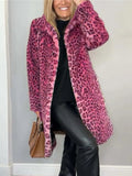 Autumn/Winter 2025 Fashion Leopard-Print Warm Plush Long Coat HZ1208