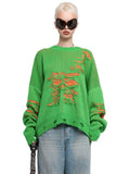 Super Tattered Sweater Women Lazy In The Long Loose Long-Sleeved Holiday Two Autumn And Winter Clothes HZ1208
