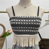 Women's Clothing Thaired Thaid Spliced Striped Sling Vest Short-Sleeved Sleeveless Tector-Booed Blouse 88932 HZ1208