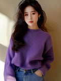 Small Fragrant Wind Soft Long-Sleeved Sweater Women 2025 Autumn And Winter New Lazy Loose Knitted Shirt Top HZ1208