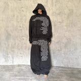 Personality Loose Hoodie Straight Trousers Street Fashion Ins Trendy H-Hop Set HZ1208