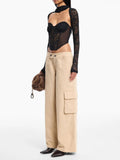 Design New Summer Loose Comfortable Angel Wing Embroidered Trousers With Casual Straights Thin HZ1208