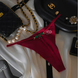 Comfort Ice Silk Scarless Lady Thong Diamond With Female Thong Trousers T-Pants Large Thong Trousers HZ1208