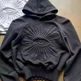 2025 New Jacket Embroidered Eyes National Tide Handsome Hoodie Hoodie Hoodie HZ1208