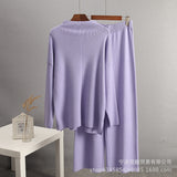 2025 Hot Sales Solid-Color Suit Women Irregular Open Fork Top + Wide Leg Pants Leisure Loose New HZ1208