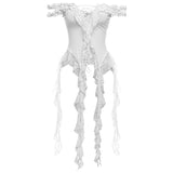 2025 Cool Sister Style Lace Splicing Hollow Shoulder Vest Female Niche Irregular Thin Coat Summer HZ1208