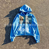 2025 Printing Hoodie Jacket Winter High Street Loose Hot Top HZ1208