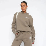 Street Hooded Trousers Set Printing Foamy Hip Hops Casual Women Plus Velvet Sweatpants HZ1208