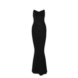 2025 Thin High-Rise Sleeveless Bagted Hip Dress New Cross-Sling Long Dress Fishtail Dress HZ1208