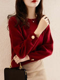 Bottom Sweater Women's Autumn And Winter 2025 New Knitted Knitted Winter Thick Loose New Year Red Chic Top HZ1208