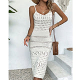 Ocean's New Beach Hooded Jersey Knitted Sexy Sling Dress Sunscreen Woman HZ1208