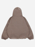 New Retro Half-Necked Jacket Men's And Women's Young Lattice Double Hat Hoodie HZ1208