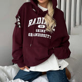 Ins Style Retro Hottie Letter Print Dress Girl Spring New Rotten Hooded Loose Top HZ1208