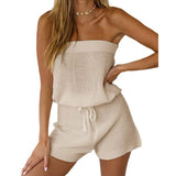 Ocean New Beach Hoodie Solid Color Sexy Breast Drawstring Jumpsuit Sunscreen Women HZ1208