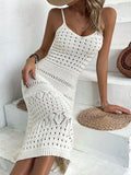 Ocean's New Beach Hooded Jersey Knitted Sexy Sling Dress Sunscreen Woman HZ1208