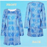 2025 Halloween 70S Hippie Disco Festive Dress Turban + Print Dress Two-Piece HZ1208