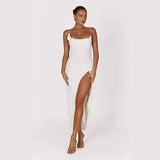 New Summer 2025 Summer Holiday Sexy Body-Bossing Three-Dimensional Flowers With Fork With Dress Women's Dress HZ1208