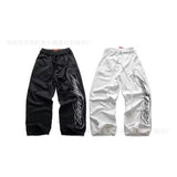 2025 New Popular English Draft Design Men's And Women's Wide Leg Pants Side Print Series Trousers HZ1208