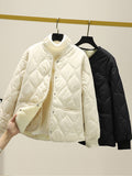Winter Coat Cotton Women With Plus Thick Small Cotton Jackets Small Lattice Lattice Lingge Cotton Clothes Women HZ1208
