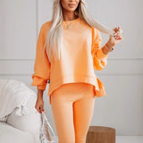 Women's Two-Piece Set Of Half Zipper Sweatshirt Wide Leg Sweatpants Casual Suit Women HZ1208