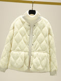 Winter Coat Cotton Women With Plus Thick Small Cotton Jackets Small Lattice Lattice Lingge Cotton Clothes Women HZ1208