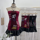 Spice Girls Irregular Slings Sherse Women's New Sexy Leaf Leaf Blitting Short Blouse 9211 HZ1208