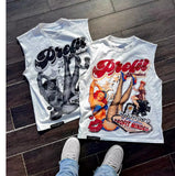 0717PROF New Leisure Sleeveless Vest With Short-Sleeved Top Couple Summer Loose Printing Hot Sales HZ1208