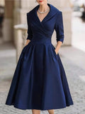 Women's Spring And Autumn Temperament Collar Waist Dress Thin Elegant Ladies Dress HZ1208