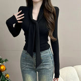 2025 Autumn And Winter Dress Alone Special Tight Bottom Shirt Top Dress Small Design Solid Color Long Sleeves With T-Shirts HZ1208