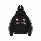 Tide Double Hat Design Letter Hooded Cardigan Autumn And Winter Men And Women With The Same Loose Y2K Sweater HZ1208