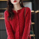 Chun Cute Powder Knitted Cardigan Sweater Jacket Women's New Languid Loose Wind Soft Blouse In Autumn HZ1208
