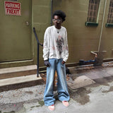 Y2K Street Trendy Hoodie Men And Women Double-Sided Wearing Leopard Coat Top Cross Gothic HZ1208