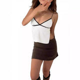 2025 Hot Dew Back Nine-Point Blouse Summer Sexy Strap Fine Shoulder Strap Sling Cute Mini Back HZ1208