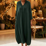 2025 Women's Summer New Wish Casual Loose Solid Color Dress HZ1208