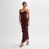 Ocean Beach Hoodie Jersey Knitted Embroidered Sling Skirt Sexy-Back Tying With Ass Long Skirt HZ1208