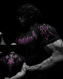 2025 Demon Line Manuscript Spider Before And After Printing Short-Sleeved T-Shirt Summer Tide Necker Men's Top HZ1208