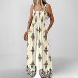 Spring 2025 New Women's Solid Color Slings To Collect The Waist Casual Temperament Trend Fashion Jumpsuit HZ1208