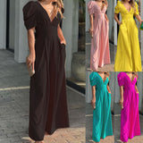 2025 New Women's Short-Sleeved Stylish Elegant Large-Size Wide-Legged Jump-Legged Jumpsuit HZ1208