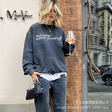 2025 Autumn And Winter New Pure Cotton Water Wash Old Sweater Women In Batik Retro Print Top Lady HZ1208