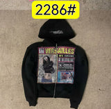 In VERSAILLES Black Zipper Hoodie Casual Zipper Jacket HZ1208