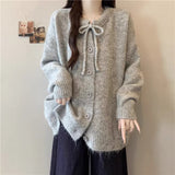 Korean Gentle Style Color Spot With Soft Glutinous Sweater Coat Women's Autumn And Winter New Loose Lazy Knitted Open Shirt Top HZ1208