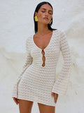 New Beach Dress Women Solid Color Sexy Knitted Beach Bikini Women's Dress HZ1208