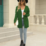 Sweater Long Coat Women's Long Dress Long Female Solid Color Mah-Button Cardigan Long-Sleeved British Style HZ1208